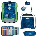 Scout Schulranzen Neo Set 4-teilig Shark Zone dunkelblau - Dunkelblau