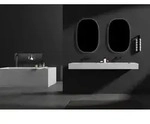 Wandwaschbecken Doppelwaschtisch BA8016 aus Mineralguss - 163 x 45 x 12 cm -...