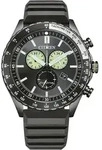 Citizen Herrenuhr aus Edelstahl mit Eco-Drive und Silikonband - Schwarz