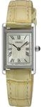 Seiko Quartz Armbanduhr f&uuml;r Damen in der Farbe Creme mit Armband aus Leder, Wass