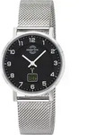 Master Time Damenuhr MTLS-10738-22M, Quarz, Funk, Milanaise-Armband - Schwarz