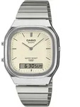 Casio Armbanduhr Vintage AQ-240E-7A2EF analog-digital cremefarbig - Gelb