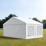 TOOLPORT Partyzelt Festzelt 5x4 m Garten-Pavillon PVC Plane 700 N in wei&szlig;