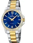 Festina Damenuhr Silber Bicolor Edelstahl F20594/2 - Blau