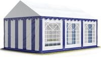 TOOLPORT Partyzelt Festzelt 4x6 m Garten-Pavillon PVC Plane 700 N in blau-wei&szlig;