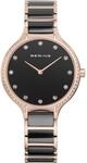 BERING Ceramic Damenuhr ros&eacute;goldfarben/schwarz 30434-746 - Schwarz
