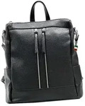 Florence Rei&szlig;verschluss Cityrucksack schwarz Leder ORF100S - Schwarz