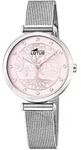 Lotus Damenuhr Analog aus Edelstahl 316l Silberfarben - Rosa