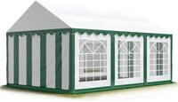 TOOLPORT Partyzelt Festzelt 3x6 m Garten-Pavillon PVC Plane 700 N in gr&uuml;n-wei&szlig;