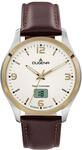 Dugena 4460862 Herren-Armbanduhr, Edelstahl-Geh&auml;use, Leder-Armband