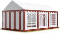 TOOLPORT Partyzelt Festzelt 3x6 m Garten-Pavillon PVC Plane 700 N in rot-wei&szlig;