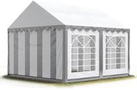 TOOLPORT Partyzelt Festzelt 4x4 m Garten-Pavillon PVC Plane 700 N in grau-wei&szlig;