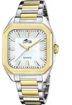 Lotus Square Series Damenuhr Perlmutt Bicolor Edelstahl 18969/2 - Beige
