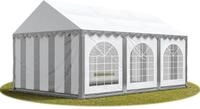 TOOLPORT Festzelt Partyzelt 4x6 m PREMIUM, hochwertige PVC Plane 750 N in grau-wei&szlig;