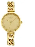 s.Oliver Armbanduhr Damen Quarzuhr Analog, mit Edelstahl Armband, Gold, 3 bar...
