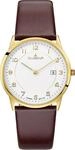Dugena Herrenuhr Modena XL, Quarz, Edelstahl, Mineralglas, Lederarmband, 3 bar