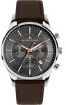 Jacques Lemans Armbanduhr Date London Classic Black Silver Dial II - Braun