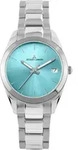 Jacques Lemans Armbanduhr Date Derby Thin Turquoise - Steel - Blau