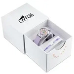 Lotus Analog Kinderuhr f&uuml;r M&auml;dchen mit violettem Kautschukarmband &ndash; Quarzwerk &ndash;
