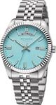 Regent Herrenarmbanduhr BA-880 Edelstahl, blau