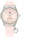 Tommy Hilfiger Uhr mit DREI-Zeiger-Quarzwerkf&uuml;r die Jugend mit Pinkes Silikonarm