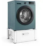 Relaxdays Waschmaschinenuntergestell mit Schublade, HBT 31x63x54cm, bis 150kg, Sockel