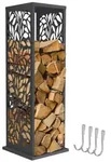 ML-Design Kaminholzregal Innen Au&szlig;en Brennholzregal Metall 37,5x37,5x112 cm,