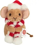 Teddy Hermann Kuscheltier Weihnachtsmaus mit Schal 11cm braun - Braun