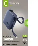 Cellularline POWER BANK POCKET 10000 mAh 20W USB-C ANSCHLUSS BLAU, 10000 mAh, Power