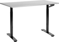 BELIANI Schreibtisch Grau/Schwarz Melamin 120x72 cm Manuell H&ouml;henverstellbar