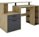 byLIVING Schreibtisch LOUIS / in Artisan-Eiche-Optik und anthrazit / viel...