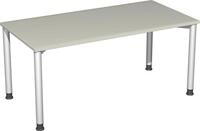 Geram&ouml;bel Schreibtisch h&ouml;henverstellbar, 1600x800x680-800, Ahorn/Silber,