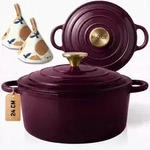 Emaillierter Gusseisentopf 24 cm 4 l Hage Auberginen - Violett