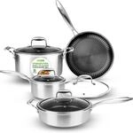 NutriChef Edelstahl Kochgeschirr Set 8-teilig &ndash; Triply T&ouml;pfe und Pfannen indukti
