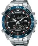 Lorus RW623AX5 Analog-Digital Alarm Chronograph Herrenuhr 46mm 10ATM - Silber