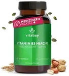 Vitabay Vitamin B3 Niacin 500 mg - 90 Vegane Flush Free Niacinamide Kapseln -...