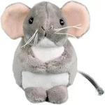 Teddy Hermann Kuscheltier Maus grau 11 cm stehend - Beige