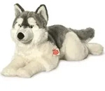 Teddy-Hermann Teddy Hermann Husky liegend, 60 cm - Wei&szlig;