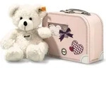 Steiff Teddyb&auml;r Lotte mit Koffer 28 cm wei&szlig; 111563