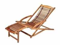 CASARIA® Sonnenliege Klappbar Wetterfest Holz Fußstütze Kissen 160kg Belastbarkeit