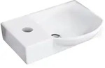 FACKELMANN Waschbecken rechts G&auml;ste-WC / Waschtisch aus Keramik / Ma&szlig;e (B x H...