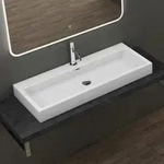 doporro Design Aufsatzwaschbecken H&auml;ngewaschbecken Waschbecken Wei&szlig; BTH 100x42x10