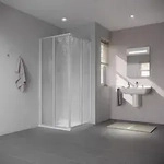 Kermi Eck-Halbteil Nova 2000 2-teilig 800x1850mm silber Fontana hell