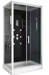 HOME DELUXE - Komplettdusche WAVE XL - Schwarz, Ma&szlig;e: 120 x 80 - inkl. Radio,