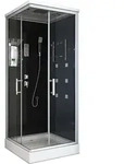 HOME DELUXE - Komplettdusche WAVE M - Schwarz, Ma&szlig;e: 90 x 90 - inkl. Radio,