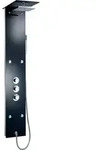 Edles Glas Duschpaneel mit Thermostat Schwarz - Schwarz