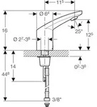 Geberit 116135211 Typ 185 Waschtischarmatur, Netzbetr.