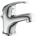SCH&Uuml;TTE ATHOS Waschtischarmatur mit Zugstange, Wasserhahn Bad mit Ablaufgarnitur,