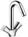 Hansgrohe Logis Zweigriff Waschtischarmatur Chrom ohne Ablaufgarnitur - Silber