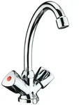 CORNAT Lisa Waschtisch-2-Griff-Einlochbatterie mit schwenkbarem Rohrauslauf, chrom,